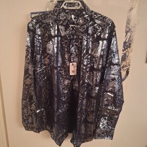 Stylish Black and Silver Patterned Shirt